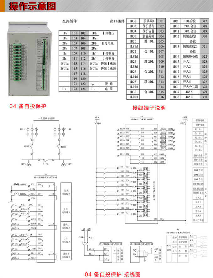 備自投保護,DH93備自投保護裝置,備自投操作示意圖